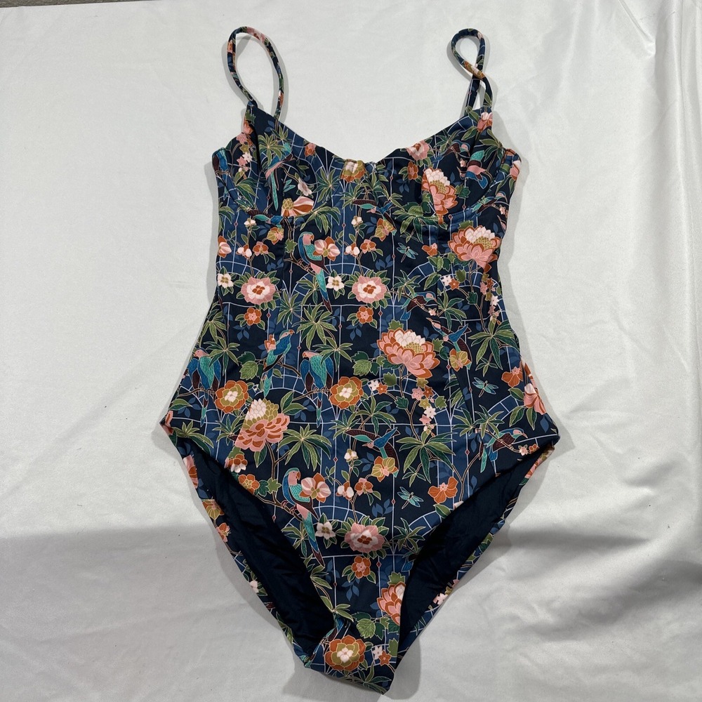 NEW $245 Onia [ XS ] Chelsea One Piece Swimsuit in Navy Multi Jungle Mosaic 7062 - Picture 5 of 16